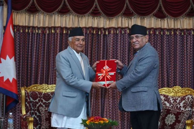 प्रधानमन्त्री दाहालले राष्ट्रपति समक्ष पेश गरे वार्षिक प्रतिवेदन 