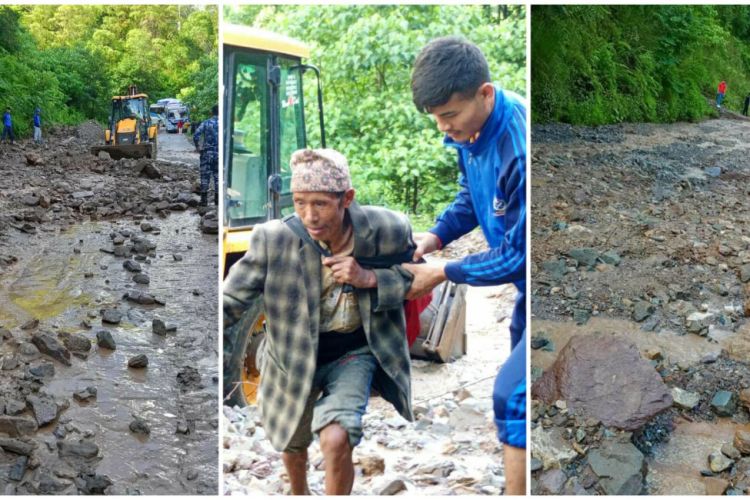 रुकुम पूर्वमा पहिरो, मध्यपहाडी लोकमार्ग अवरुद्ध