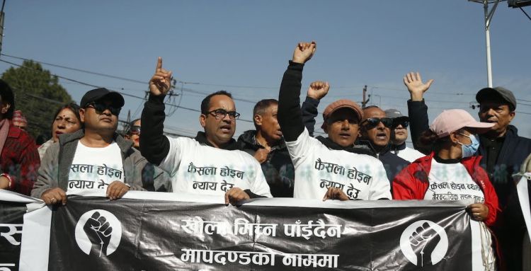 खोला किनारको मापदण्डविरूद्ध काठमाडौंमा प्रदर्शन