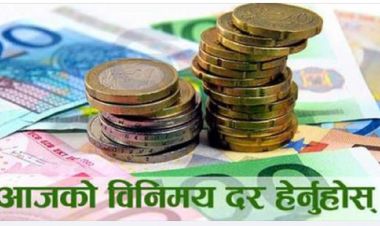 यस्तो छ, आजको विदेशी मुद्राको विनिमय दर