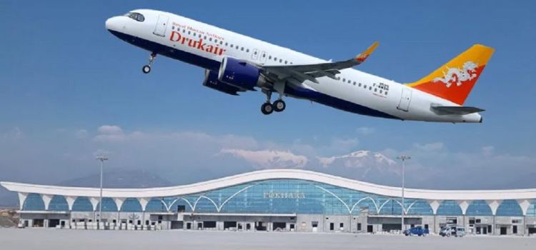 पोखरामा व्यावसायिक उडान भर्दै भुटानको ‘ड्रुक एयर’