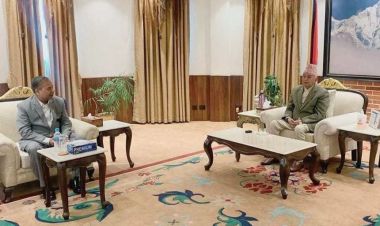 राष्ट्रपति पौडेल र उपराष्ट्रपति रामसहायप्रसाद यादवबीच भेटवार्ता