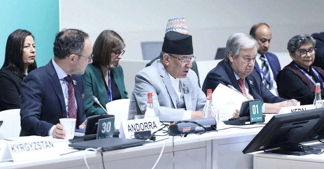 कोप–२८ पेरिस उच्चस्तरीय सम्मेलन, सम्झौता कार्यान्वयन गर्न ढिला गर्नु हुँदैछ : प्रधानमन्त्री दाहाल